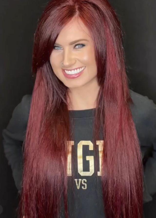 Vibrant orange hair color